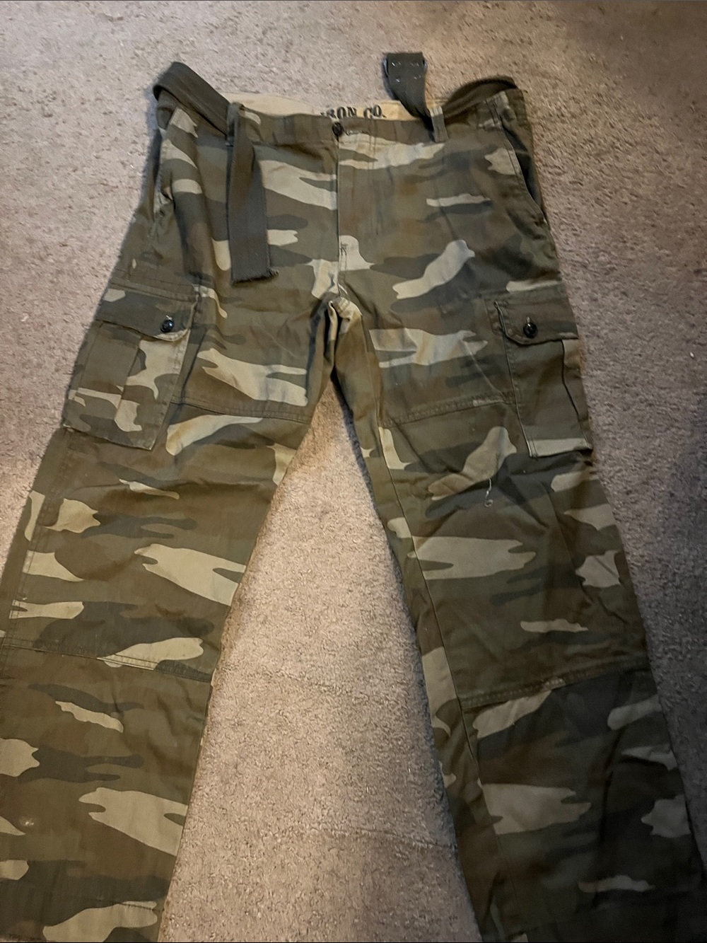 Men's Cargo Pants in Olive Camo - Durable Utility Style